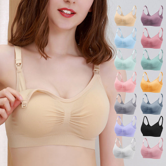 Maternity Seamless Large Size Nursing Bra for Breastfeeding and Postpartum Support